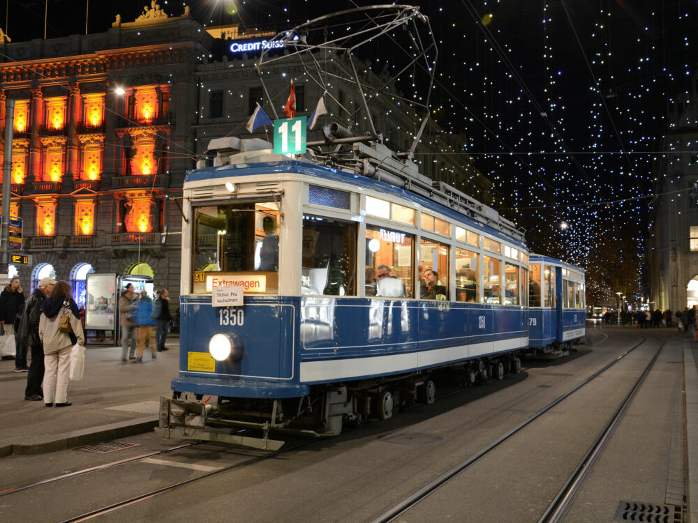 Tram Museum Zürich Weihnachten mit dem Sächsitram