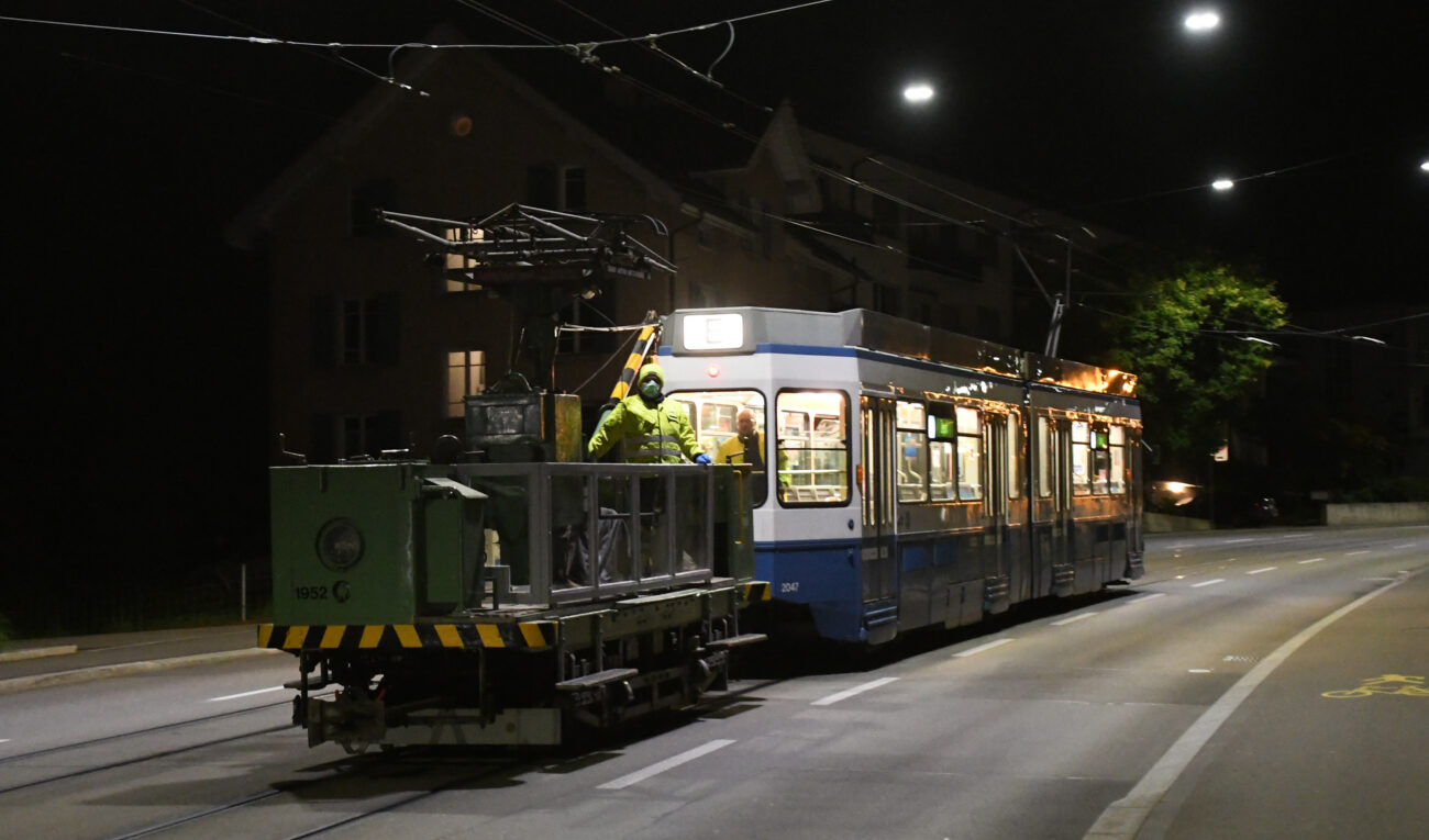 2021/08 Überführung Kranmotorwagen ins Tram-Museum